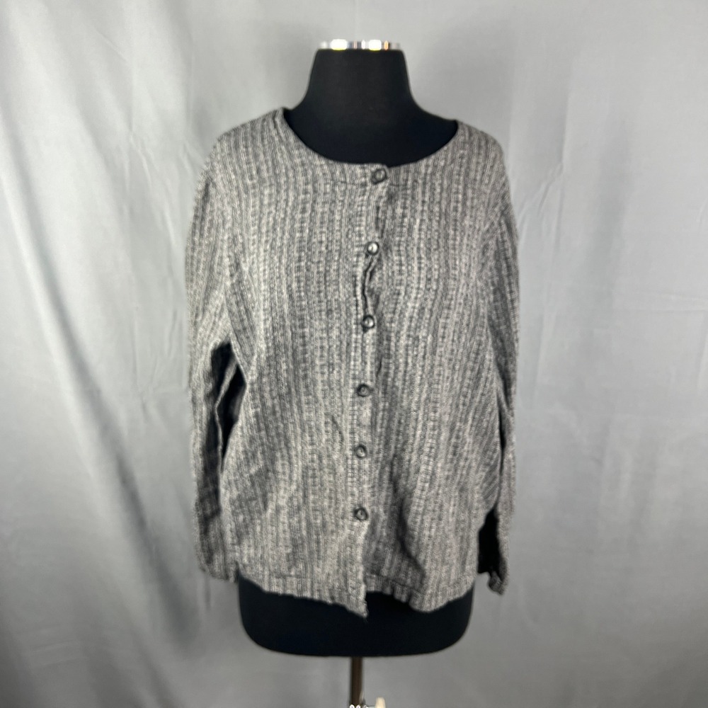 Hot Cotton By Marc Ware Top Womens Extra Large Heather Gray Cotton Button Front